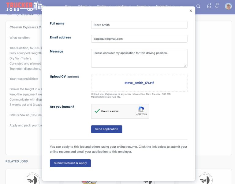 truck-job-application