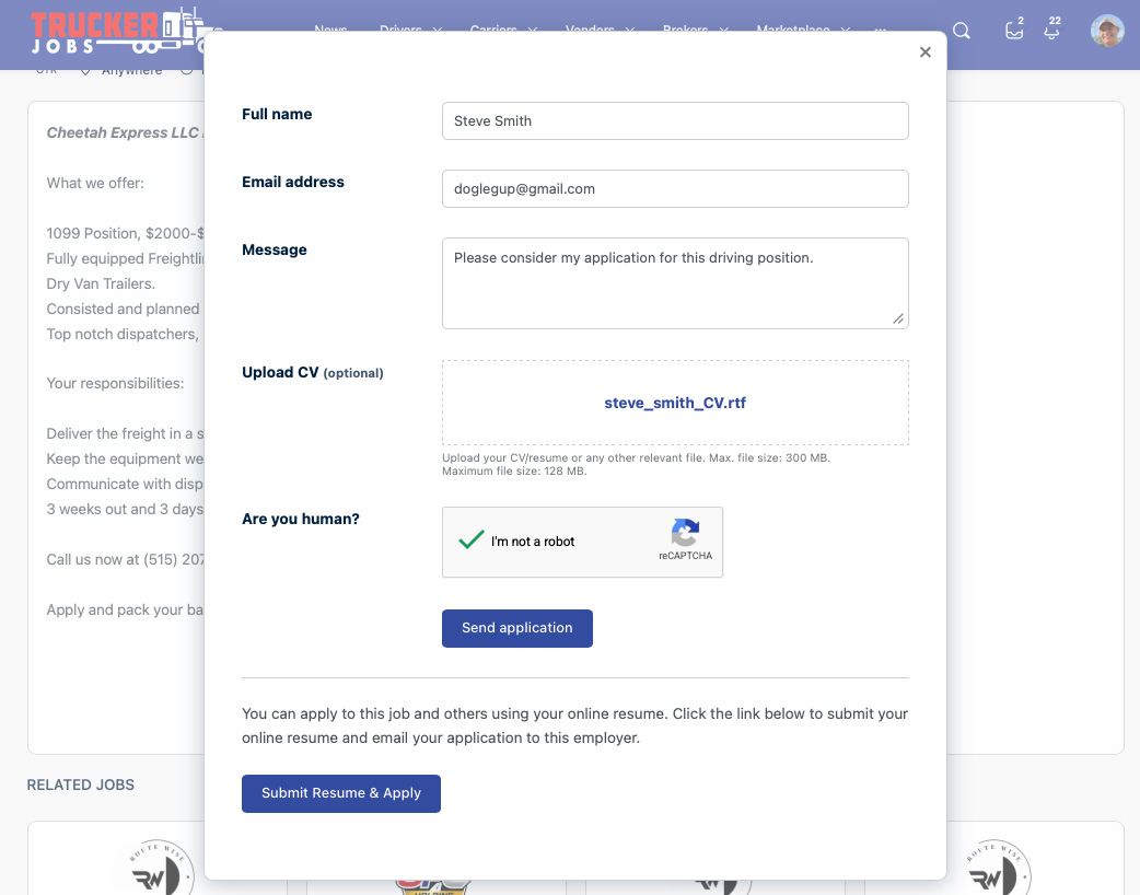 truck-job-application